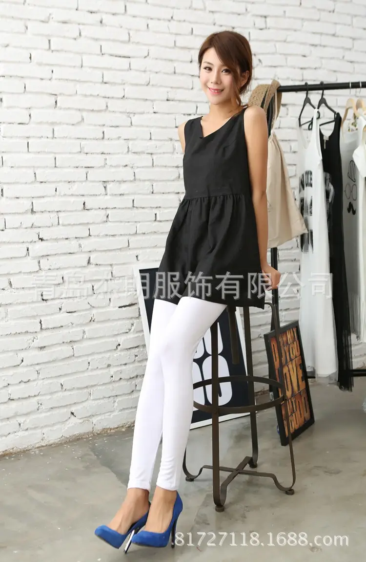 Candy Color Bamboo Fiber Leggings Plus Size - Image 2