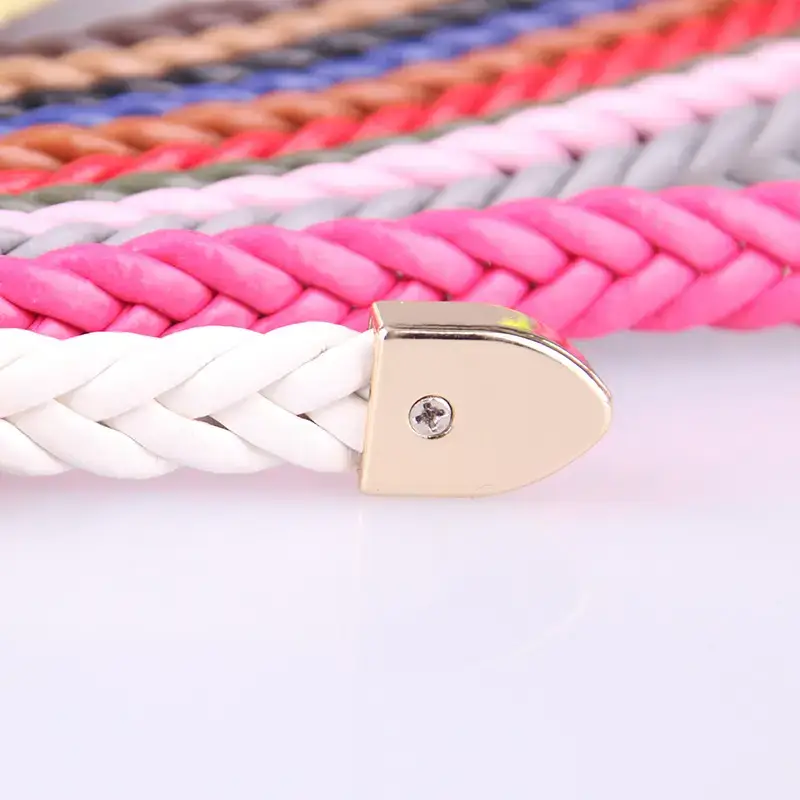 Red Braided Women's Belt with Gold Clasp - Image 7