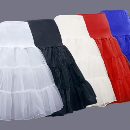 Red Boneless Ruffled Petticoat Wedding Skirt - Image 17