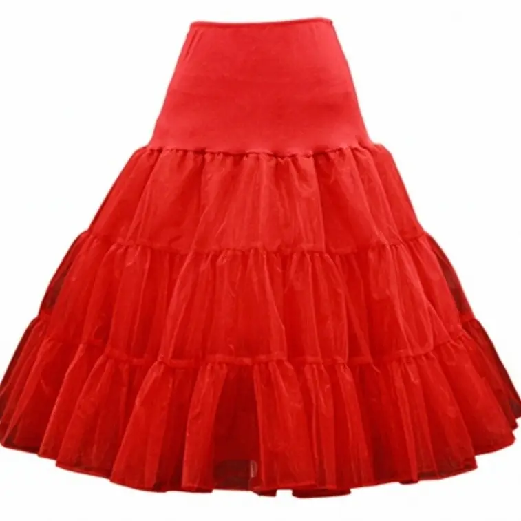 Red Boneless Ruffled Petticoat Wedding Skirt - Image 19