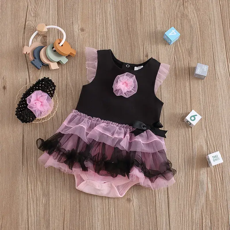 2024 Spring Baby Girl Sleeveless Romper Pure Cotton Princess Dress
