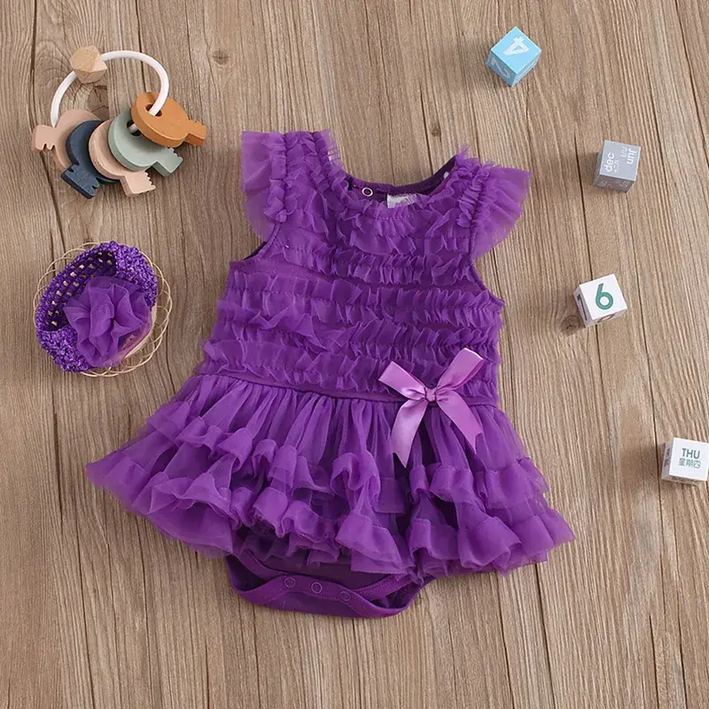 2024 Spring Baby Girl Sleeveless Romper Pure Cotton Princess Dress
