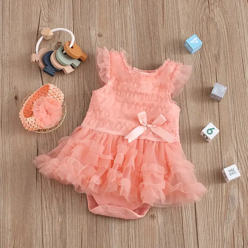 2024 Spring Baby Girl Sleeveless Romper Pure Cotton Princess Dress