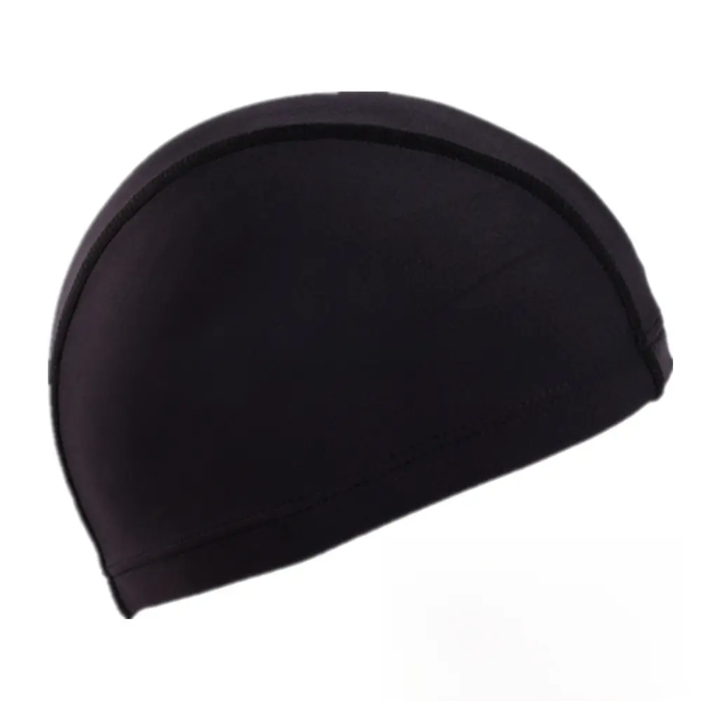 Men's Adult Swimming Cap Five-line Swimming Cap Comfortable Head-free Swimming Pool Women's Cloth Cap Color Black Solid Color