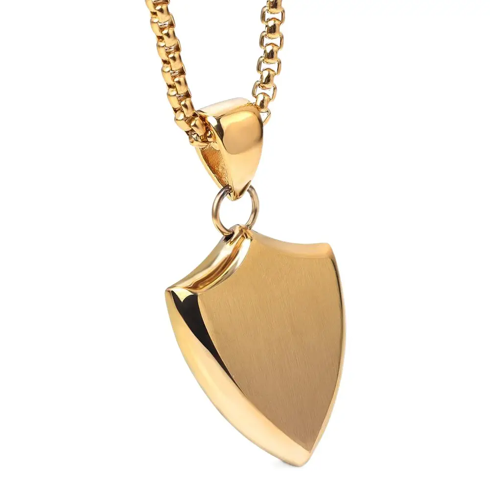 Titanium Steel Triangle Pendant Necklace Silver