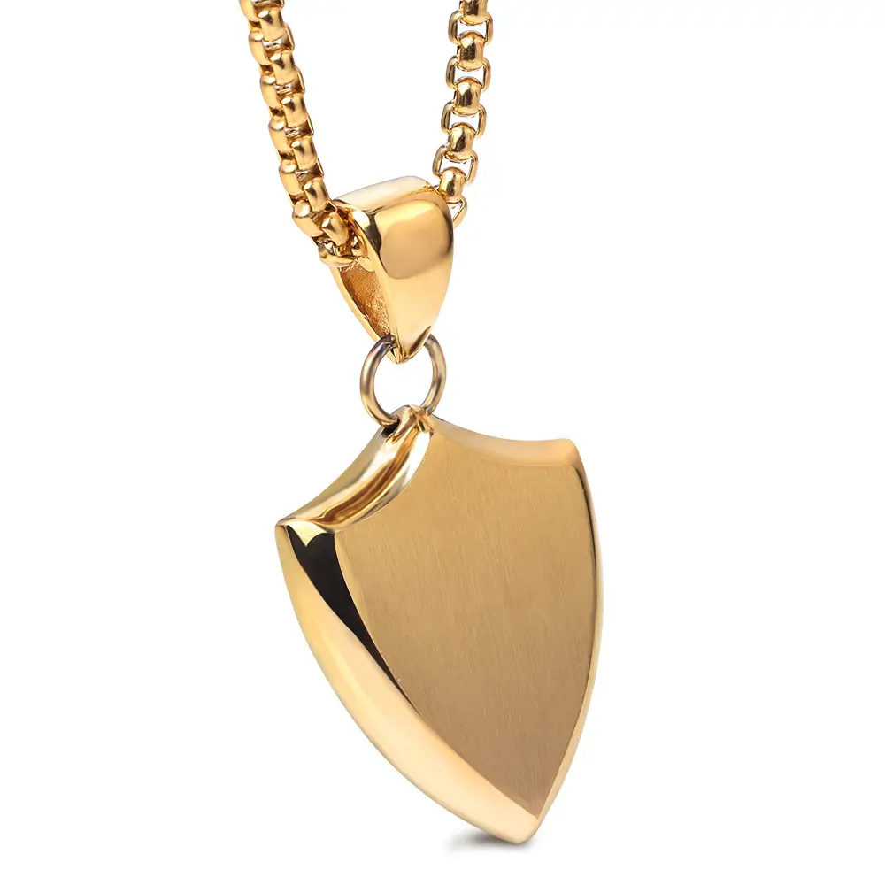 Titanium Steel Triangle Pendant Necklace Silver — feature 4