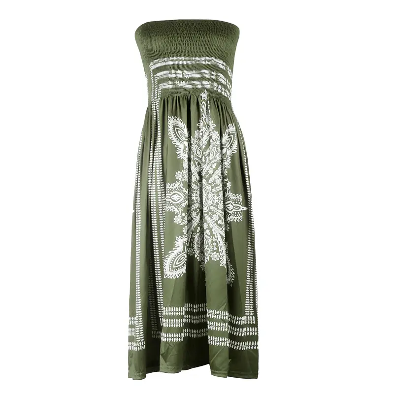 Pink Printed Sleeveless Tube Top Dress for Women - Image 8