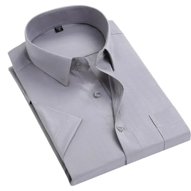Men's Short Sleeve Shirt Black Non-Ironing Loose Fit