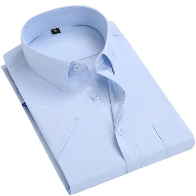 Men's Short Sleeve Shirt Black Non-Ironing Loose Fit