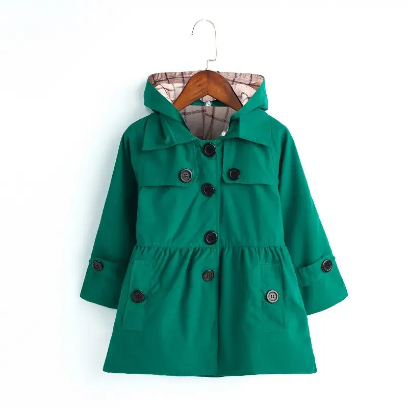 2025 British Style Windproof Kids Coat Blue White Pattern Medium Small - Image 10