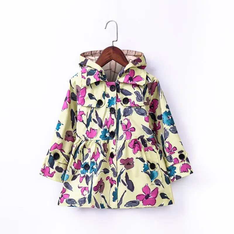 2025 British Style Windproof Kids Coat Blue White Pattern Medium Small - Image 12
