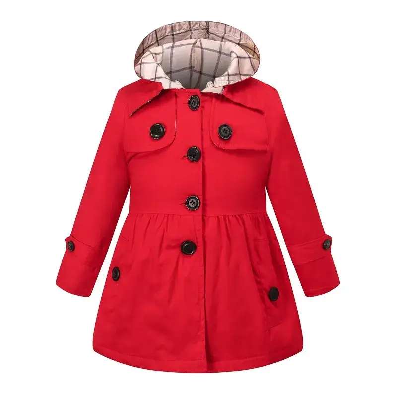 2025 British Style Windproof Kids Coat Blue White Pattern Medium Small - Image 6