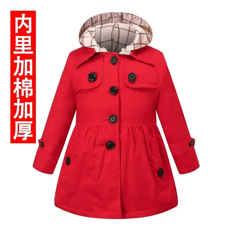 2025 British Style Windproof Kids Coat Blue White Pattern Medium Small - Image 7