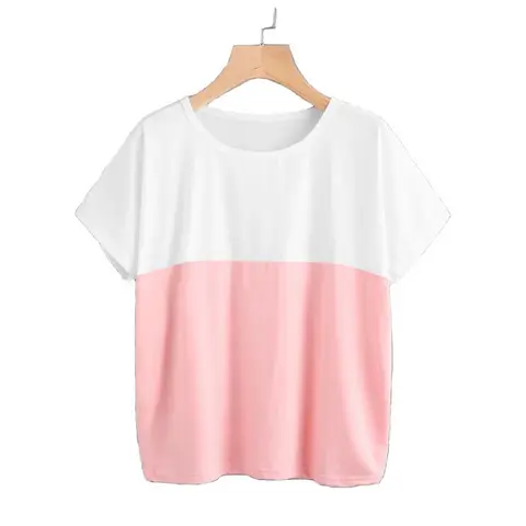 Women Loose White Pink Summer T-Shirt Plus Size - Image 8