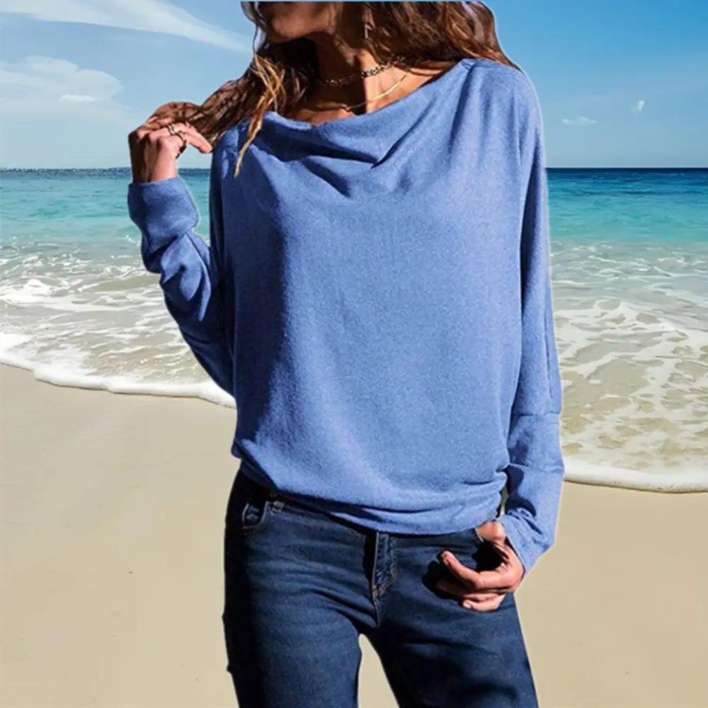 Purple Loose Collar Sweatshirt with Stock Bottoming - Image 7