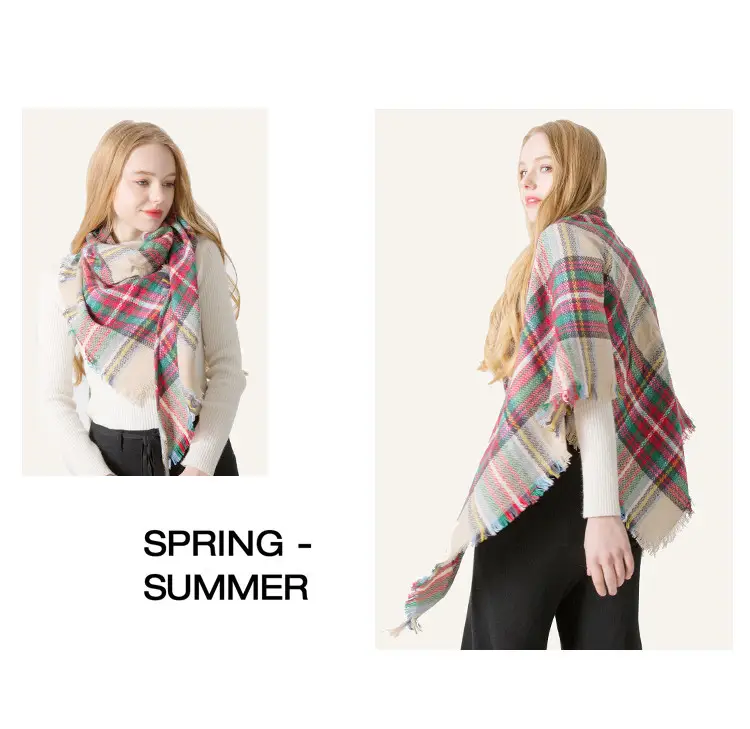 Purple Plaid Cashmere Shawl SD-17# — feature 15