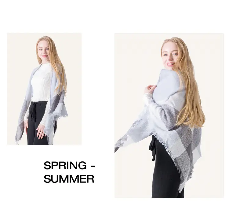 Purple Plaid Cashmere Shawl SD-17# — feature 21