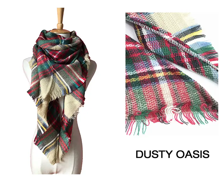 Purple Plaid Cashmere Shawl SD-17# — feature 26