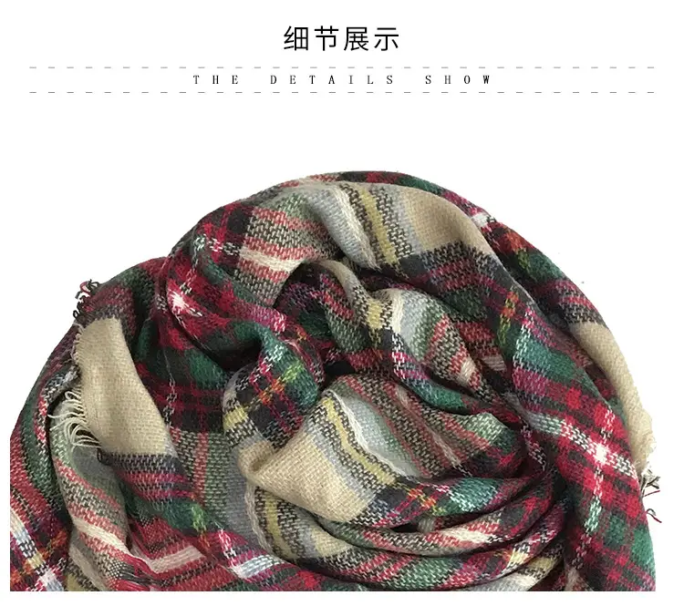 Purple Plaid Cashmere Shawl SD-17# — feature 27