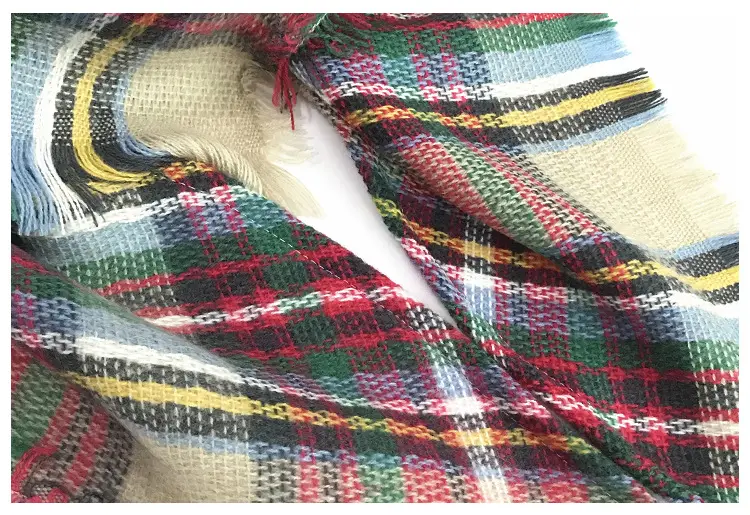 Purple Plaid Cashmere Shawl SD-17# — feature 28