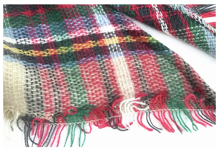 Purple Plaid Cashmere Shawl SD-17# — feature 29
