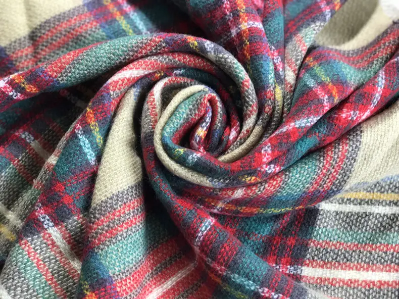 Purple Plaid Cashmere Shawl SD-17# — feature 30