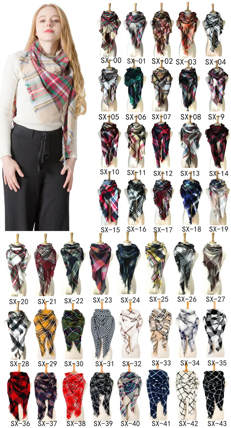Purple Plaid Cashmere Shawl SD-17# — feature 4