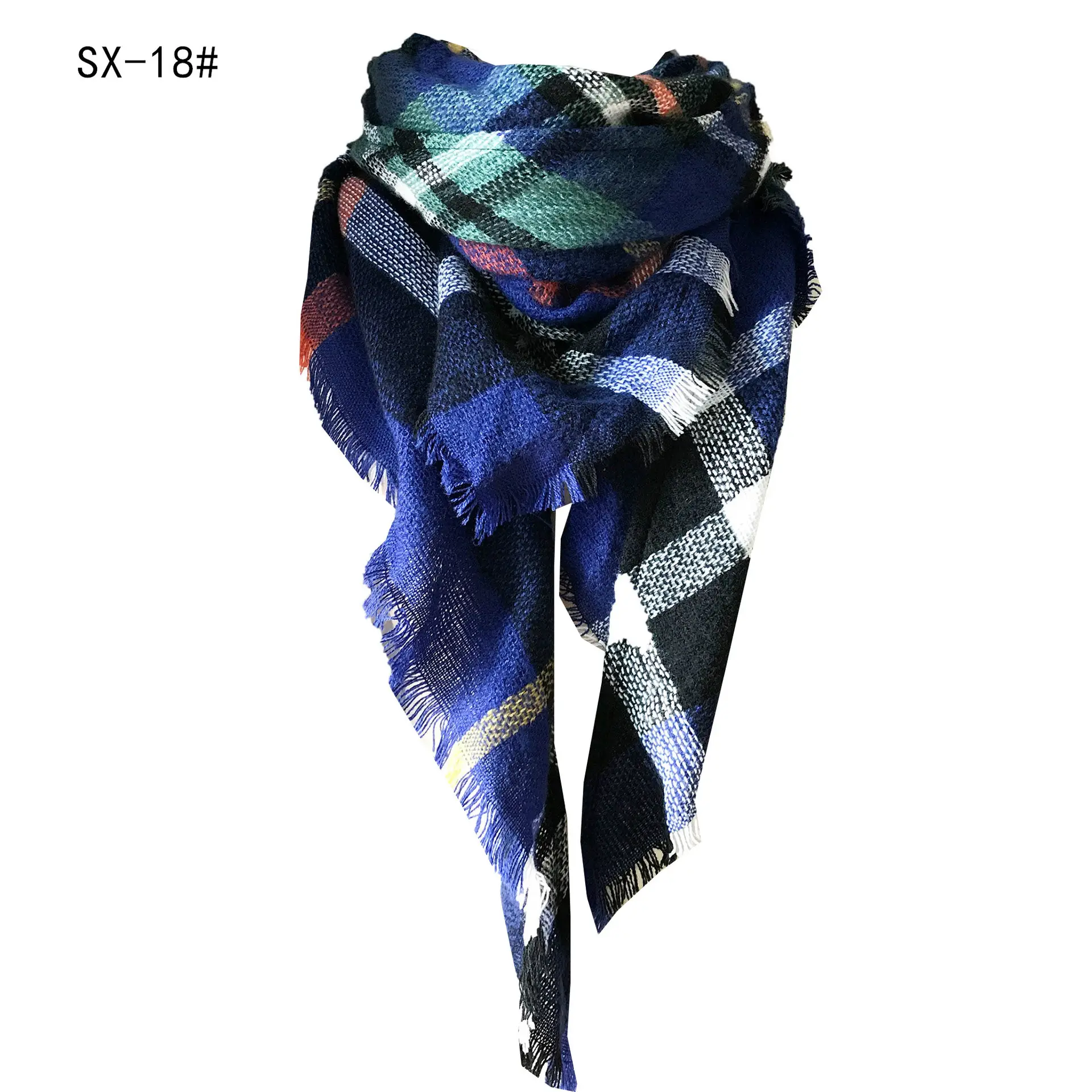 Purple Plaid Cashmere Shawl SD-17# - Image 15