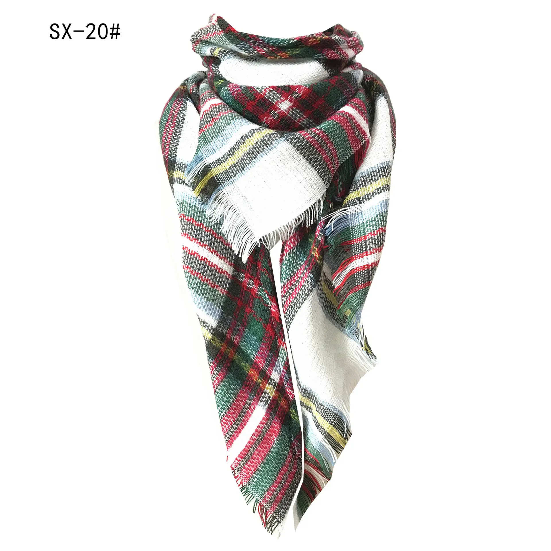 Purple Plaid Cashmere Shawl SD-17# - Image 17