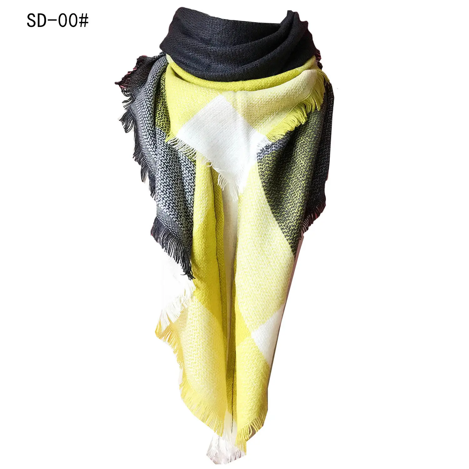 Purple Plaid Cashmere Shawl SD-17# - Image 19