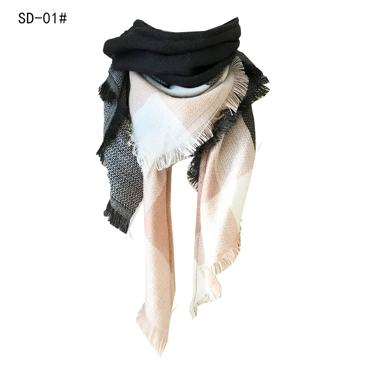 Purple Plaid Cashmere Shawl SD-17# - Image 20