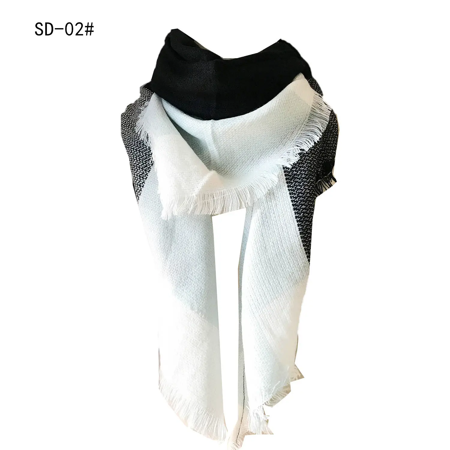 Purple Plaid Cashmere Shawl SD-17# - Image 21