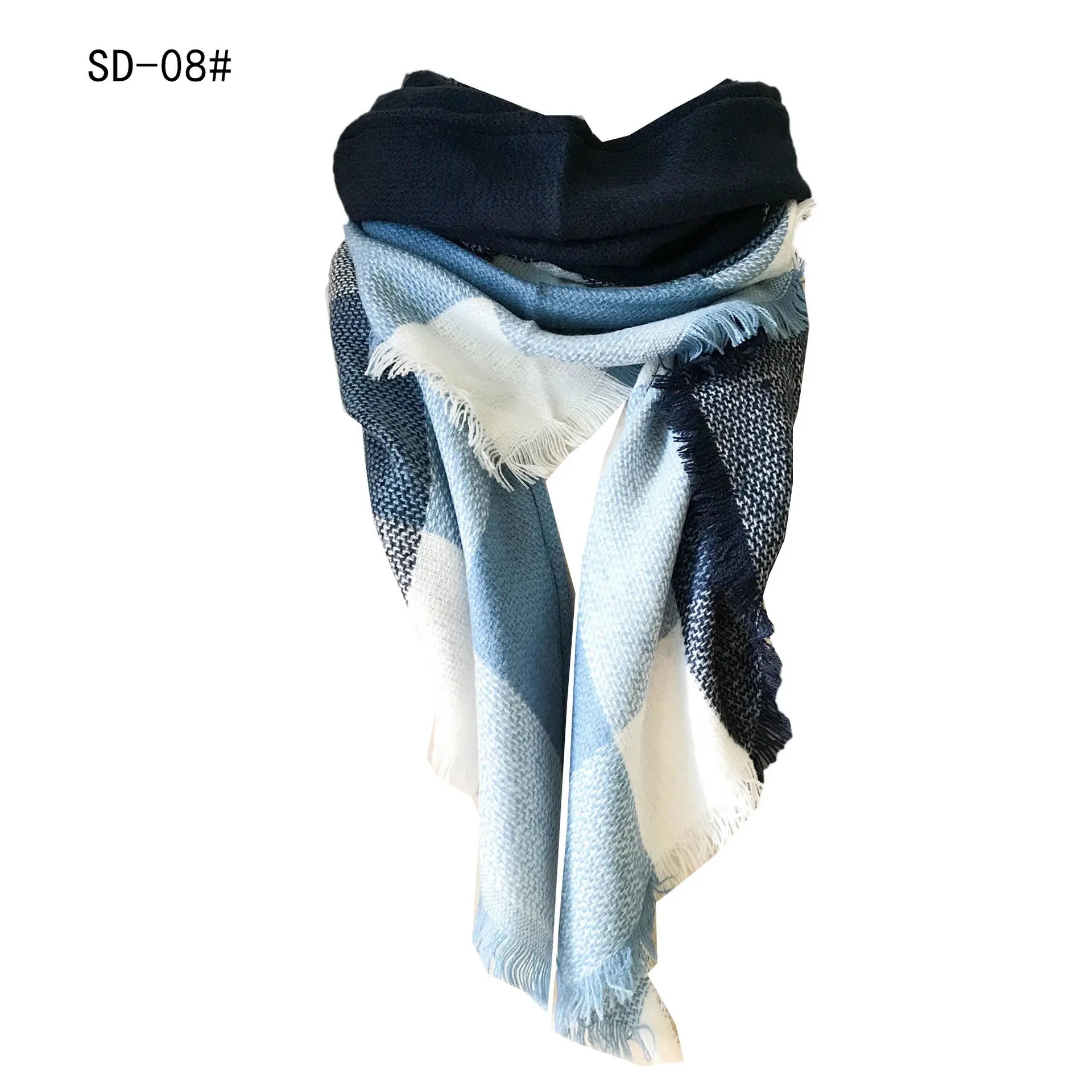 Purple Plaid Cashmere Shawl SD-17# - Image 23