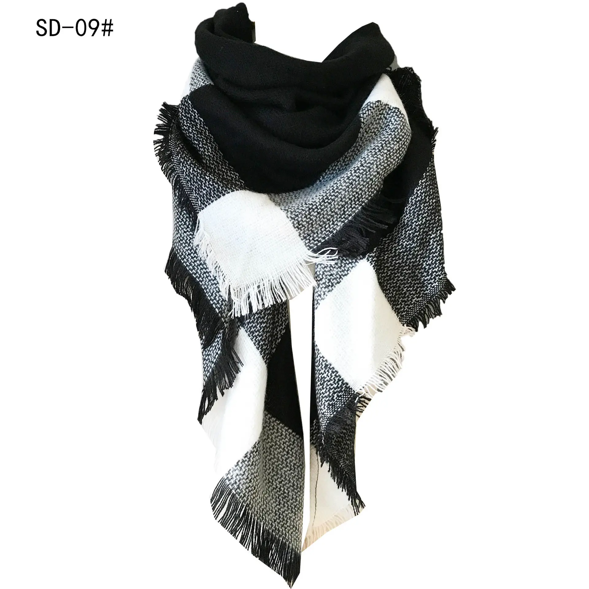 Purple Plaid Cashmere Shawl SD-17# - Image 24