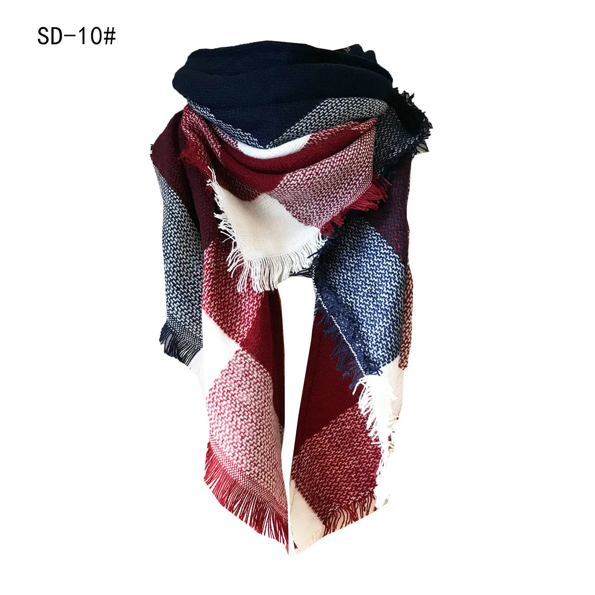 Purple Plaid Cashmere Shawl SD-17# - Image 25