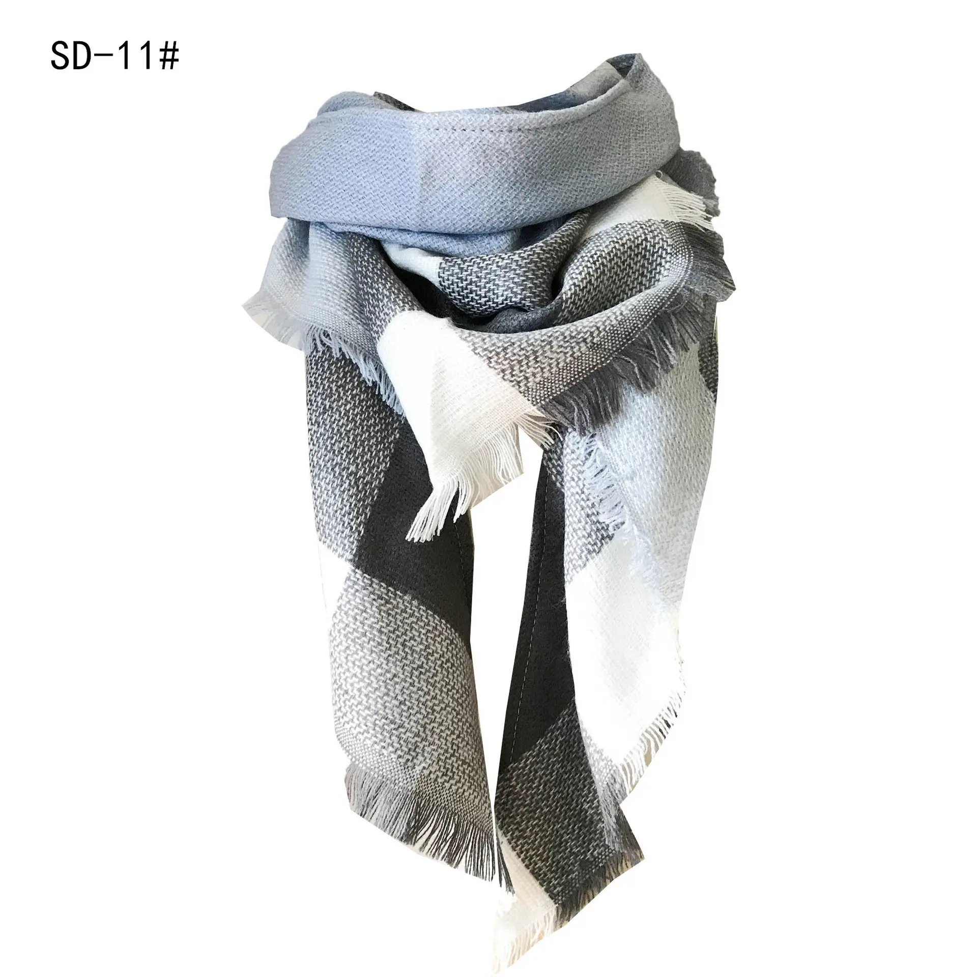 Purple Plaid Cashmere Shawl SD-17# - Image 26