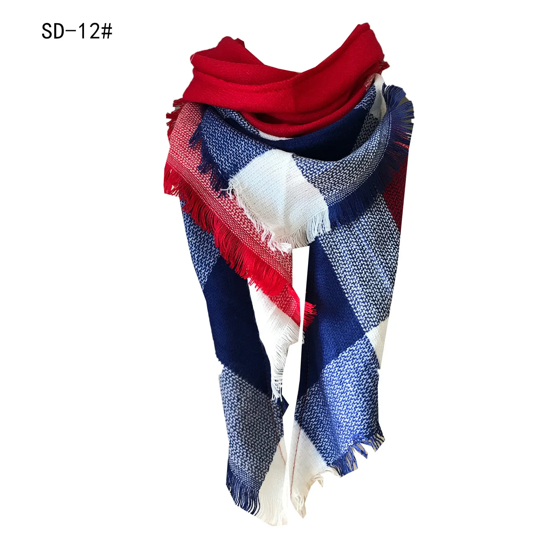 Purple Plaid Cashmere Shawl SD-17# - Image 27