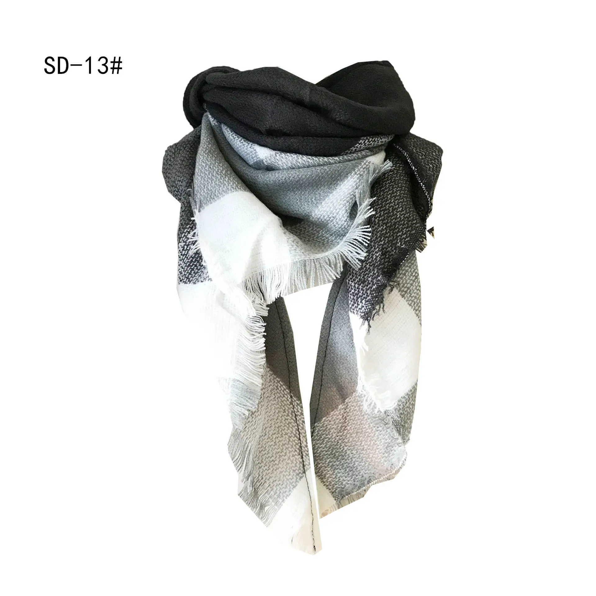 Purple Plaid Cashmere Shawl SD-17# - Image 28