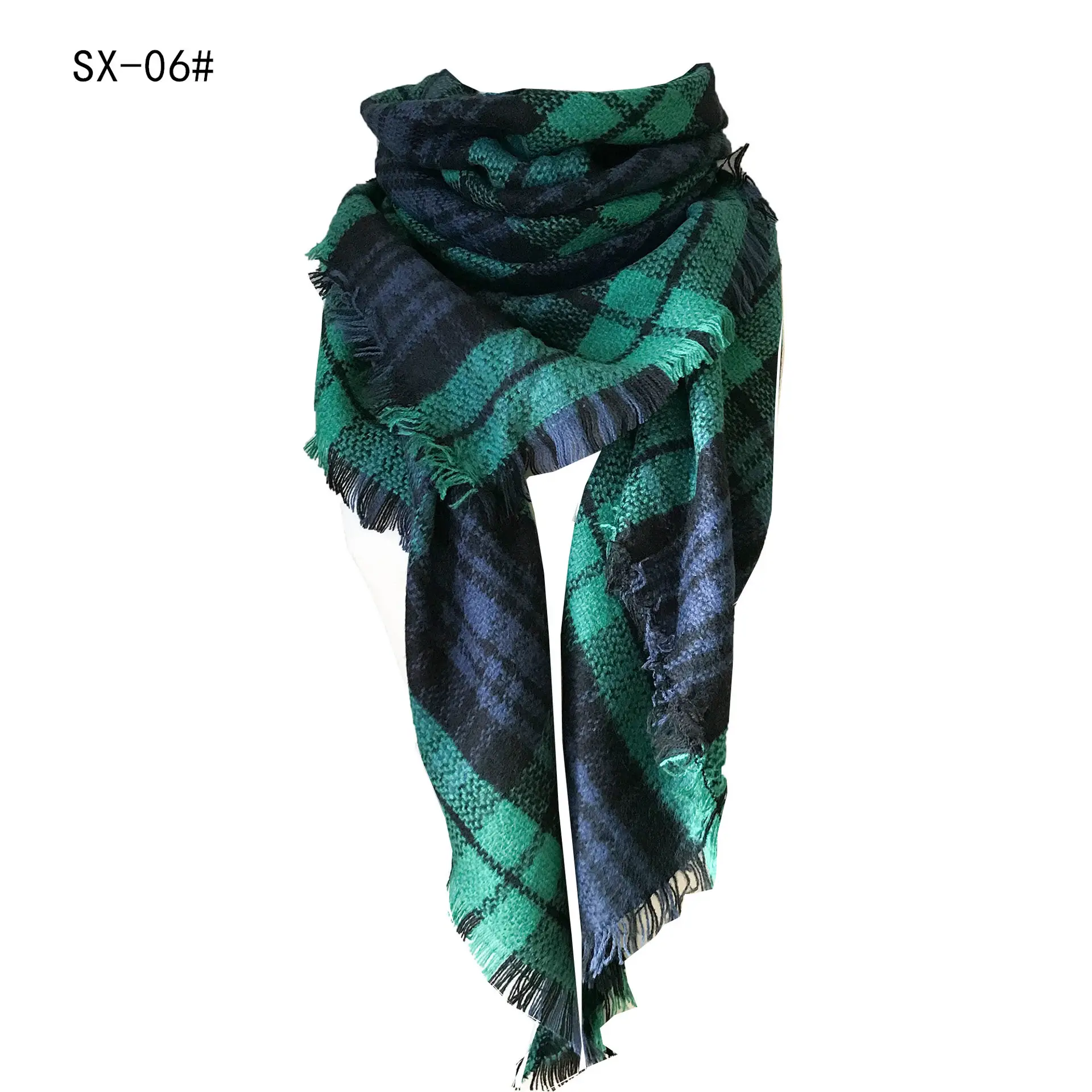 Purple Plaid Cashmere Shawl SD-17# - Image 6