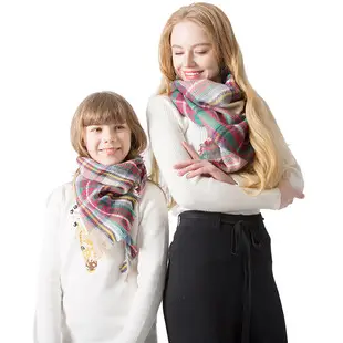 Faux Cashmere Plaid Triangle Shawl Scarf for Women — feature 11