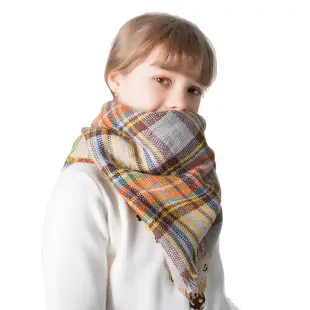 Faux Cashmere Plaid Triangle Shawl Scarf for Women — feature 12