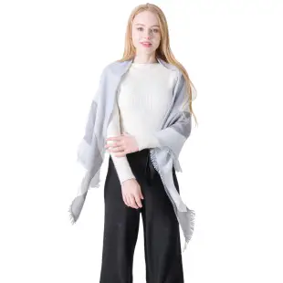 Faux Cashmere Plaid Triangle Shawl Scarf for Women — feature 15