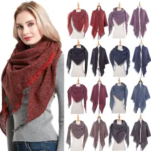 Faux Cashmere Plaid Triangle Shawl Scarf for Women — feature 5