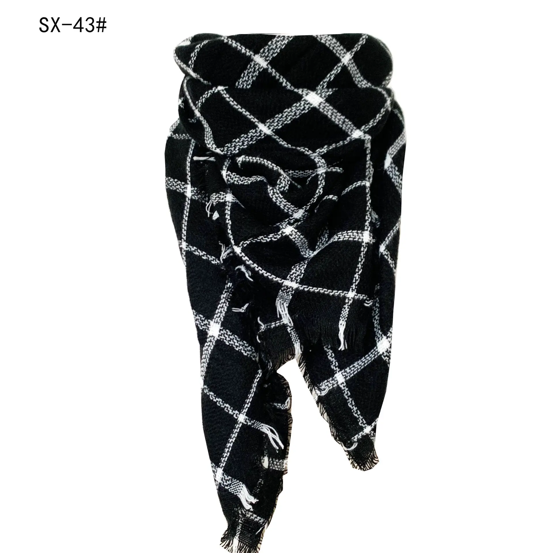 Faux Cashmere Plaid Triangle Shawl Scarf for Women - Image 19