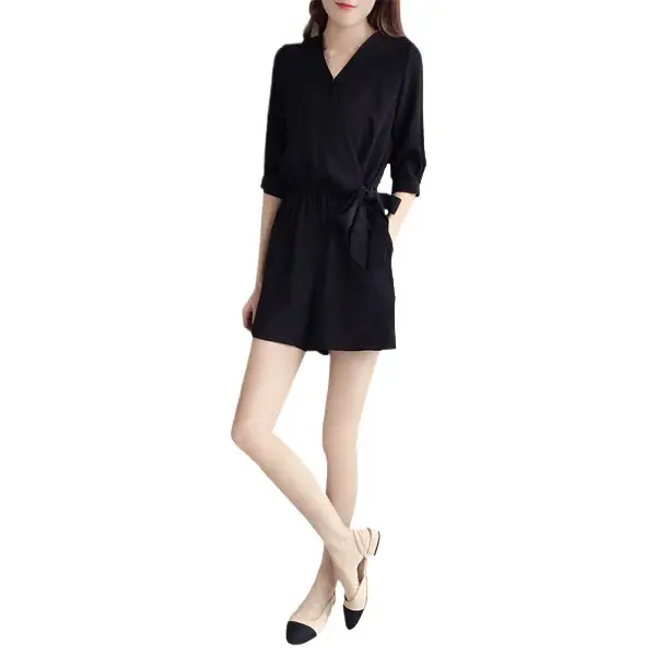 Black Jumpsuit Women Summer Slim Fit High Waist - Image 5