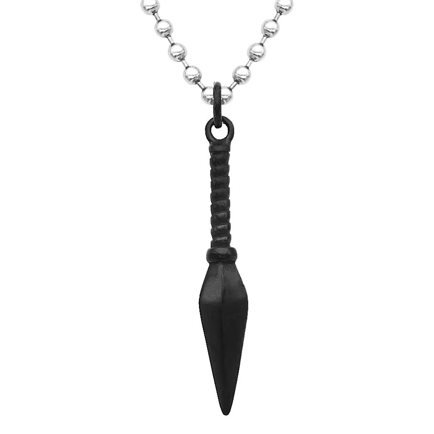 Titanium Steel Punk Spearhead Pendant Necklace Gold