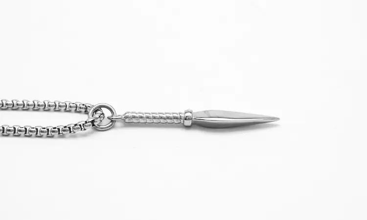 Titanium Steel Punk Spearhead Pendant Necklace Gold — feature 12