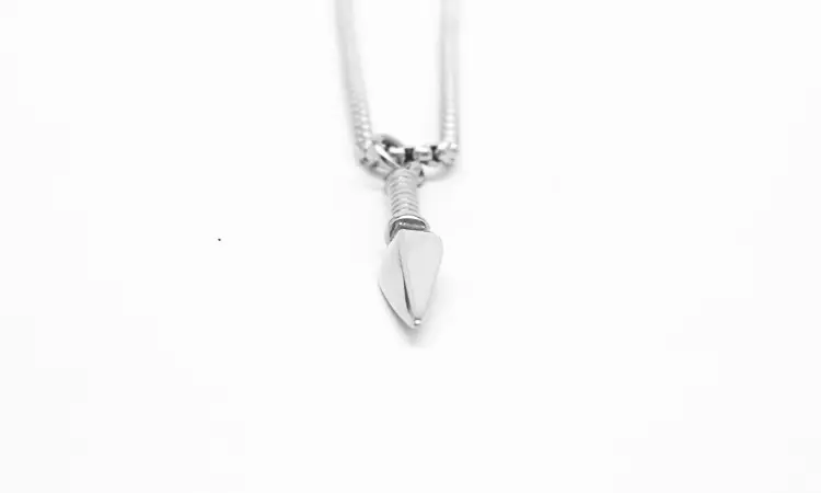 Titanium Steel Punk Spearhead Pendant Necklace Gold — feature 14
