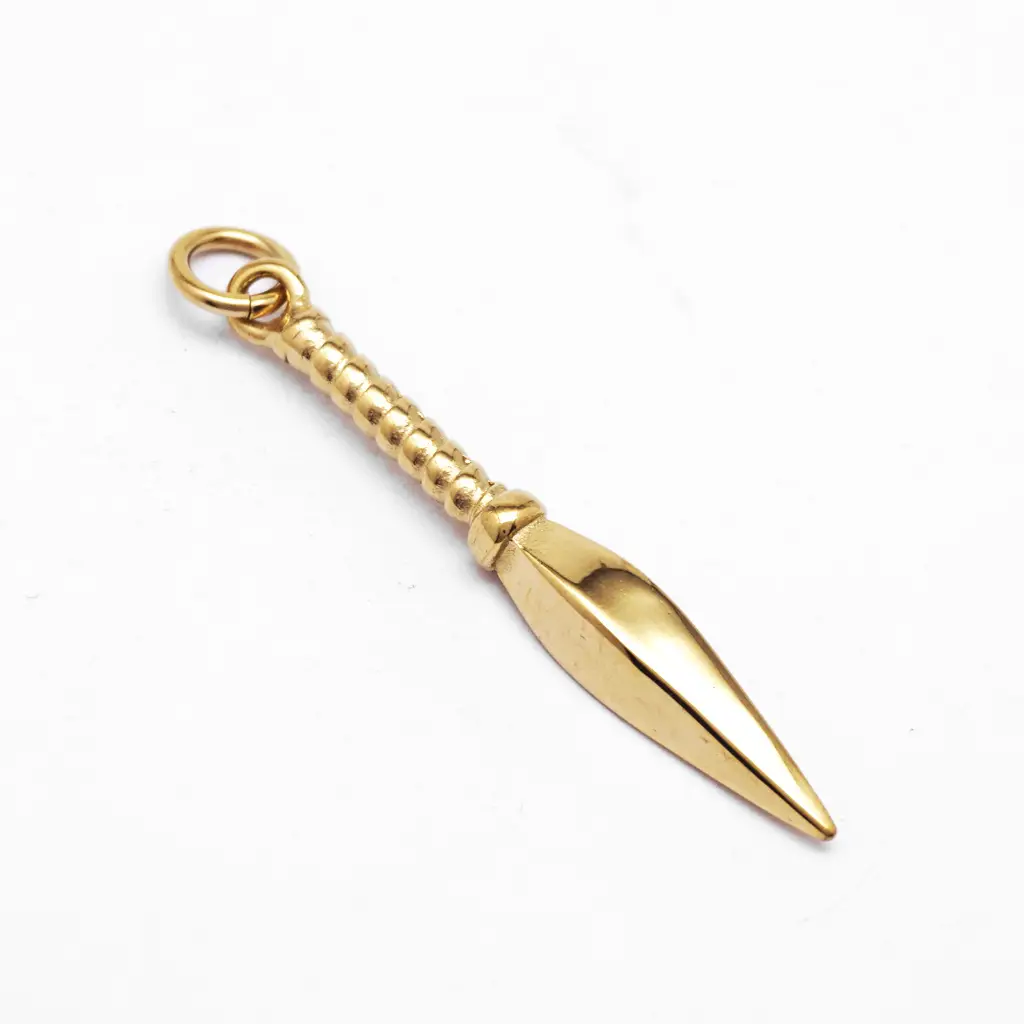 Titanium Steel Punk Spearhead Pendant Necklace Gold