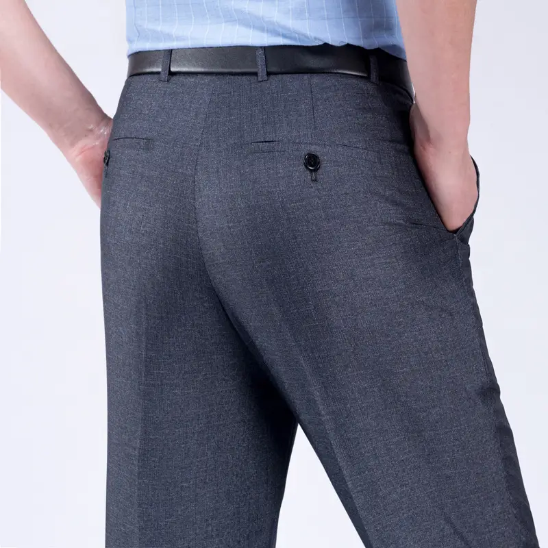 Men's High Waist Slim Fit Black Pants 860 Blue
